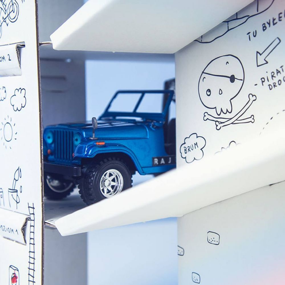 Monumi Πάρκινγκ Garage XL Car Park από 3D λευκό χαρτόνι ζωγραφικής