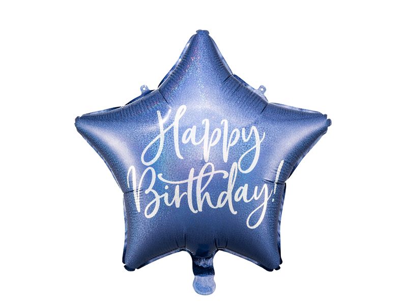 Μπαλόνι Αστέρι Happy Birthday Μπλε Navy