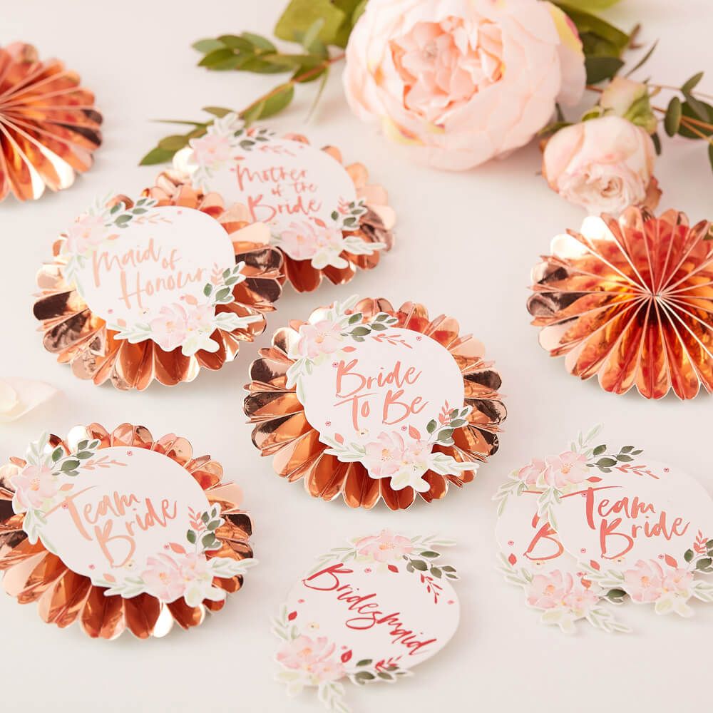 Team Bride Badges - Floral Hen Party