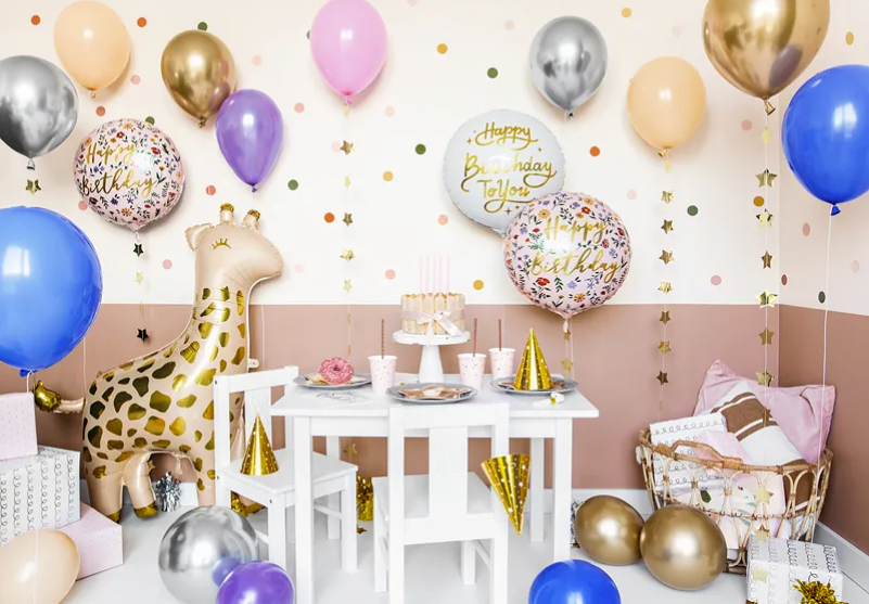 Μπαλόνι Happy Birthday ροζ φλοραλ