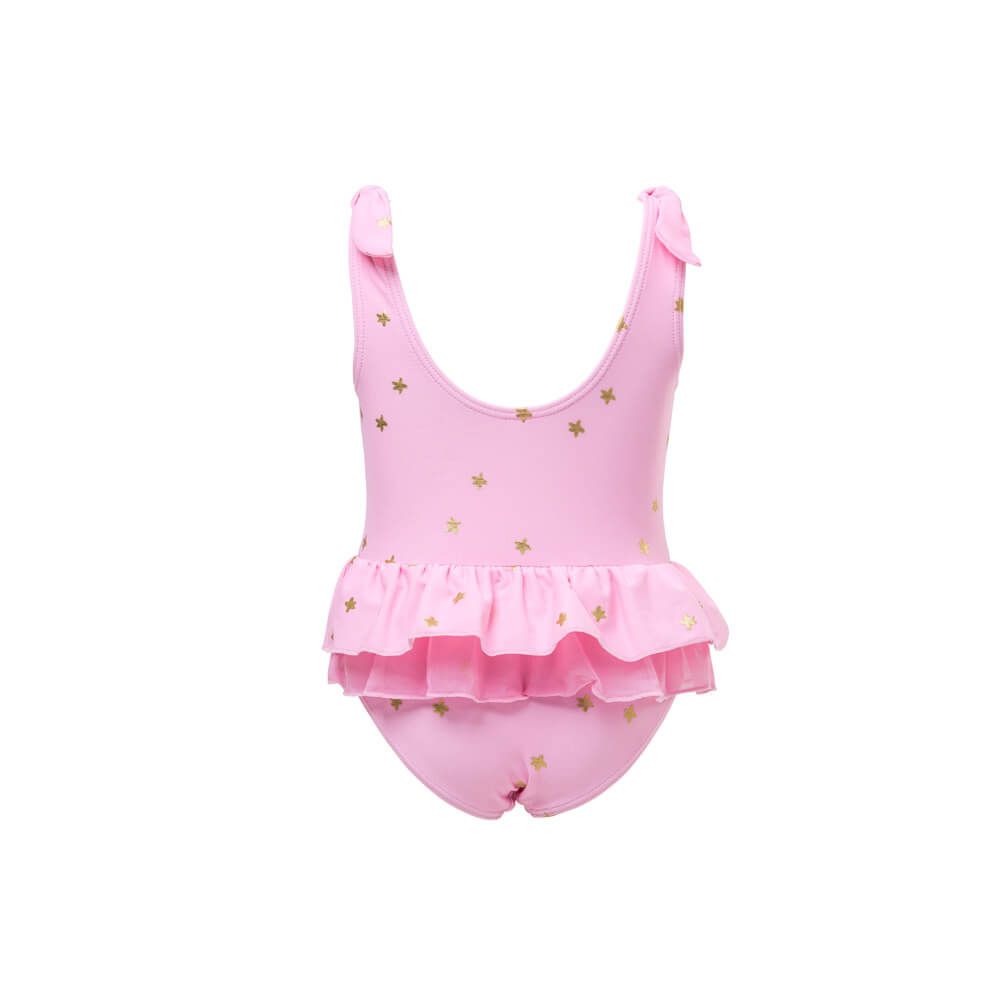 Skirted bathing suit - Pink Gold Star - Pink