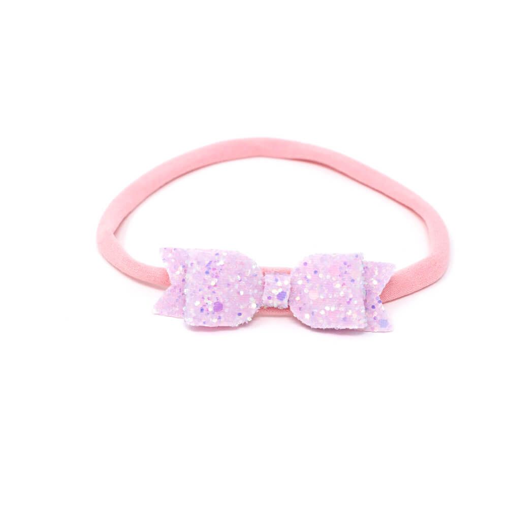 Small Glitter Bow - Pink