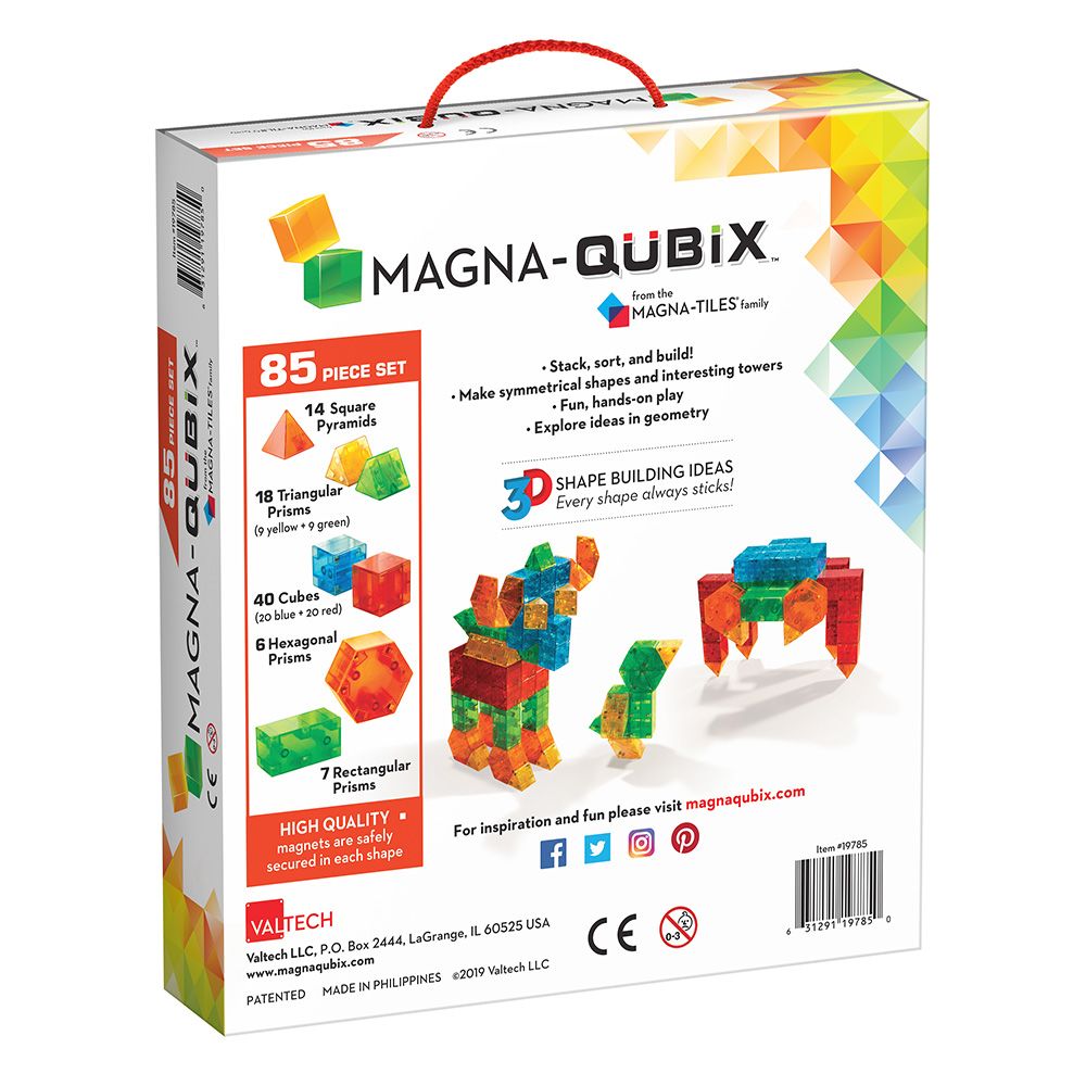 Μαγνητικό Παιχνίδι 85 κομματιών QuBix Magna Tiles