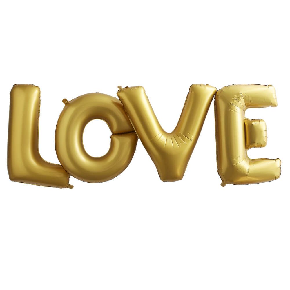 Giant Love Foiled Balloons - Gold 