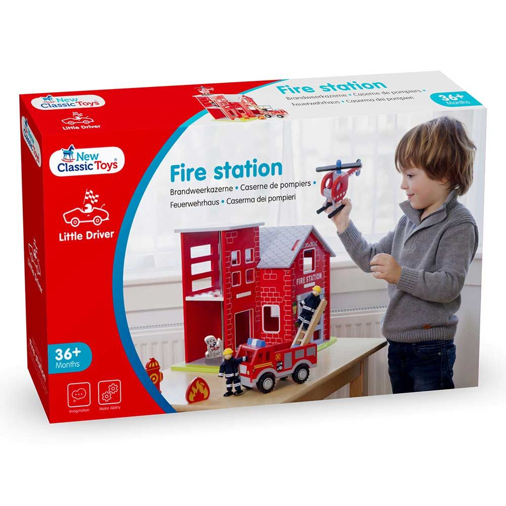 New Classic Toys Ξύλινος Πυροσβεστικός Σταθμός