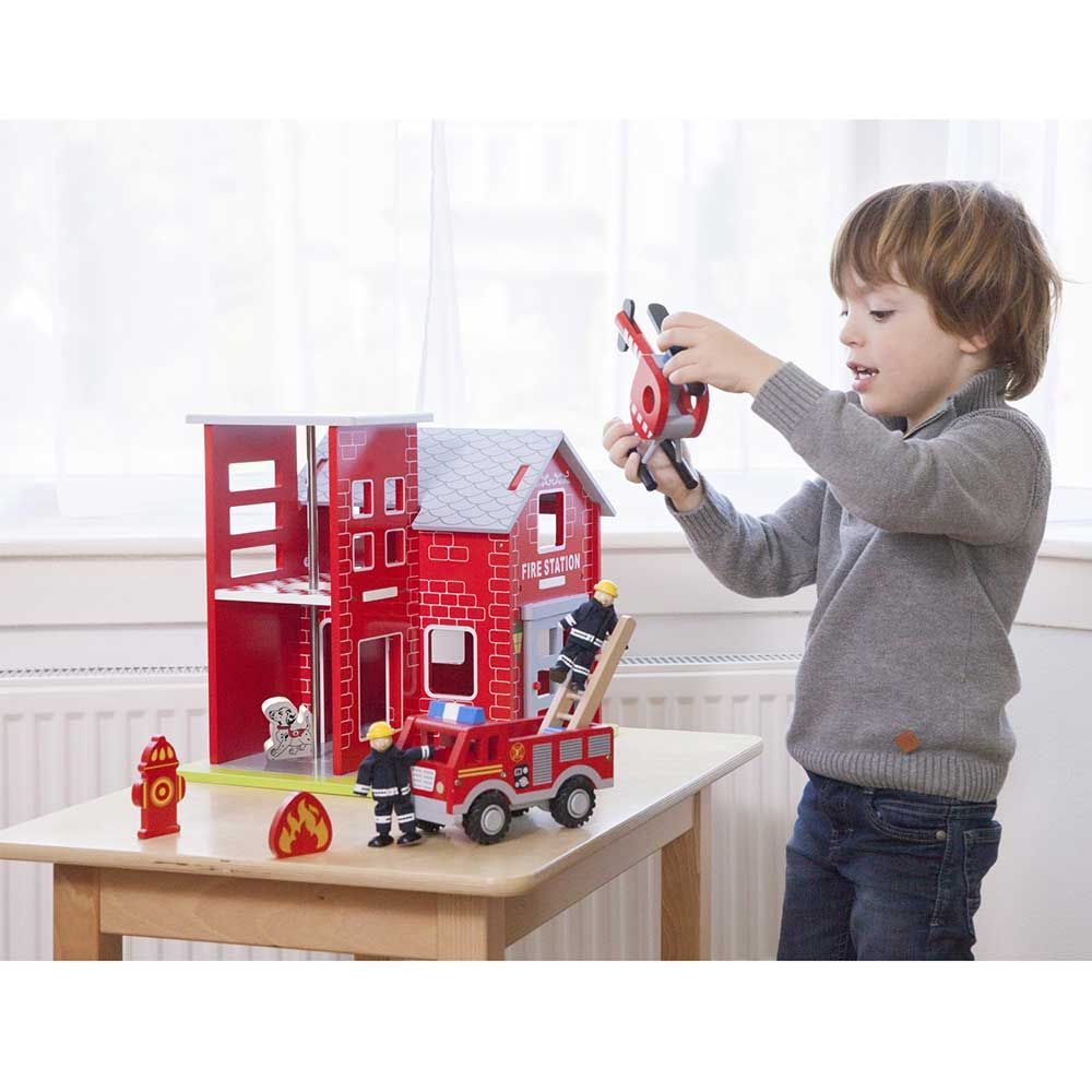 New Classic Toys Wooden Fire Station