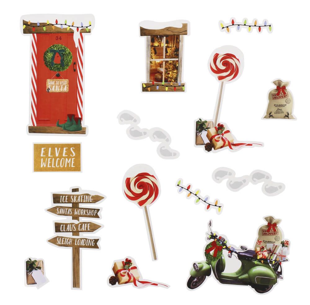 Elf Wall Stickers - Novelty Christmas