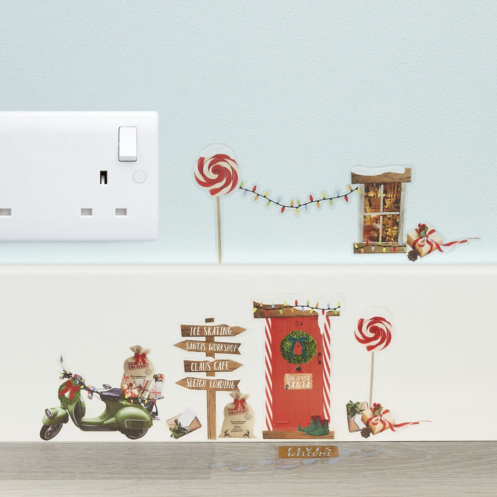 Elf Wall Stickers - Novelty Christmas