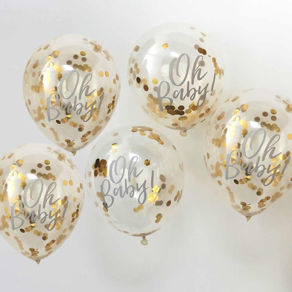 Σετ Μπαλόνια με Χρυσά Confetti 