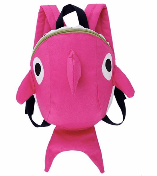 Ροζ Backpack - Χαμογελαστός Καρχαρίας