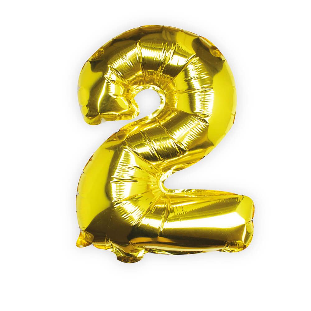 Gold Foil Number 2 Balloon 