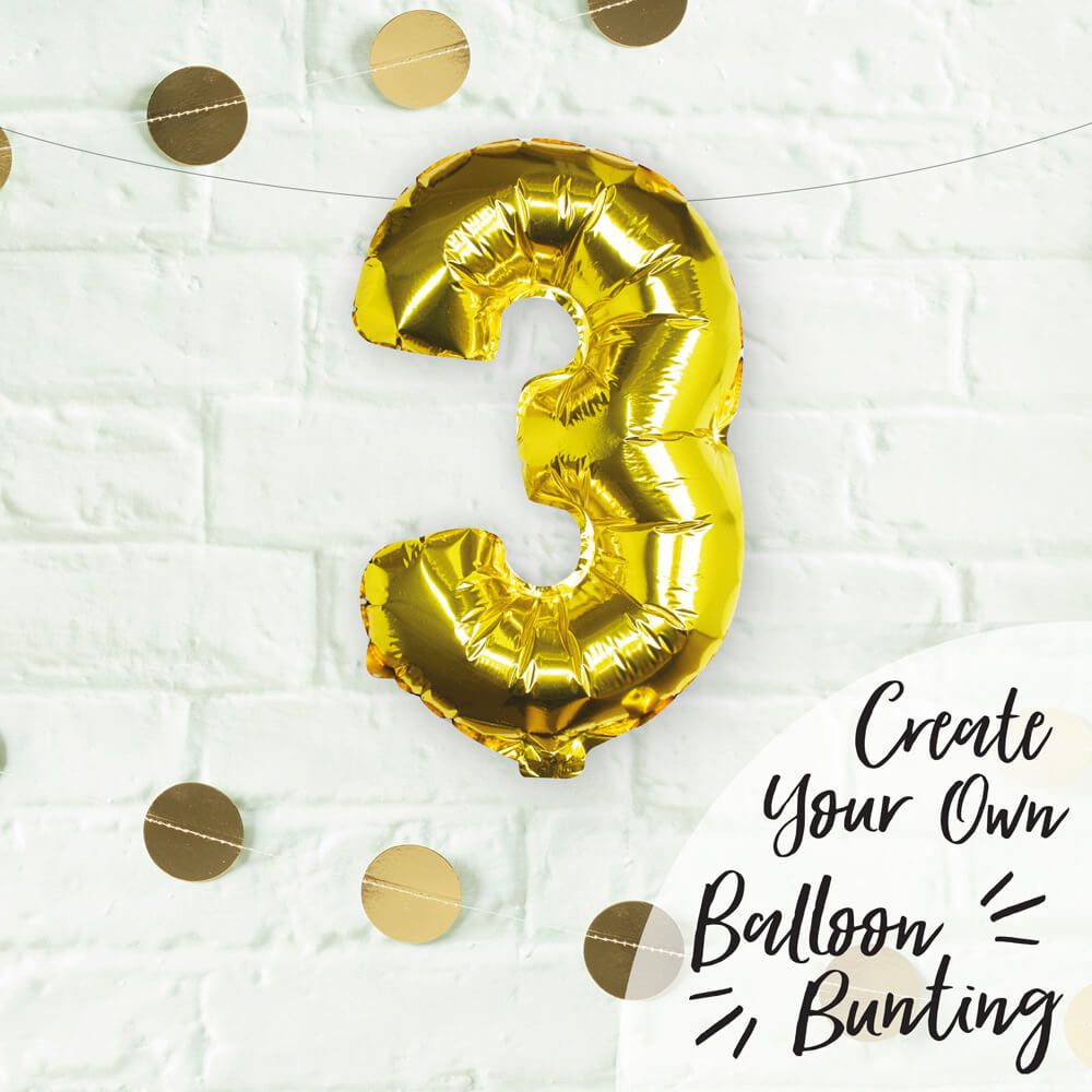 Gold Foil Number 3 Balloon 