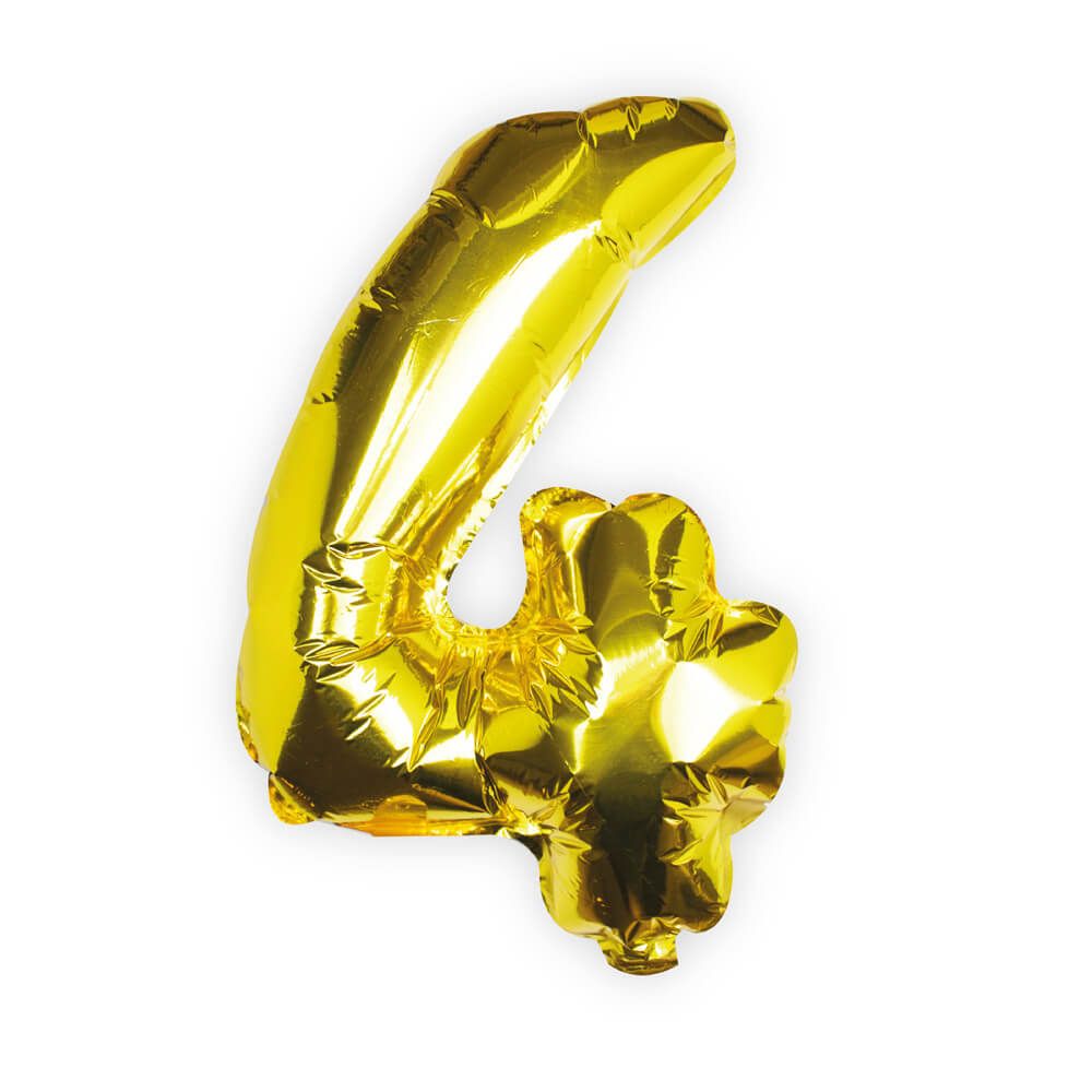Gold Foil Number 4 Balloon 