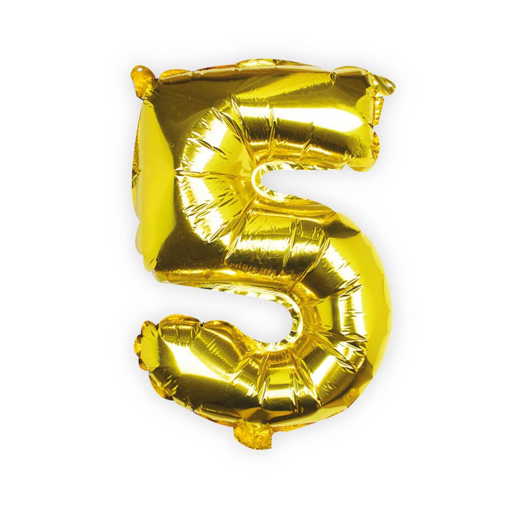 Gold Foil Number 5 Balloon 