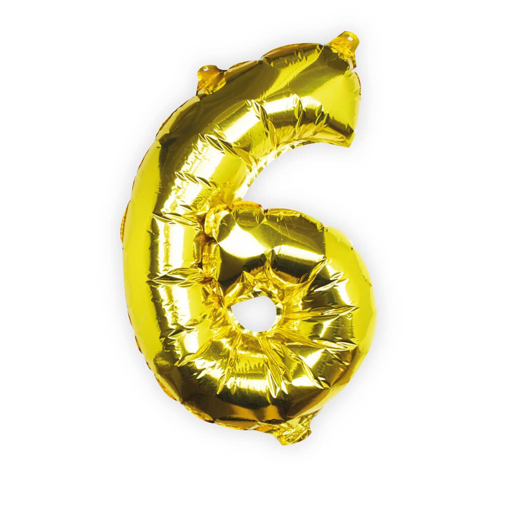 Μπαλόνι Χρυσό Foil Νούμερο 6