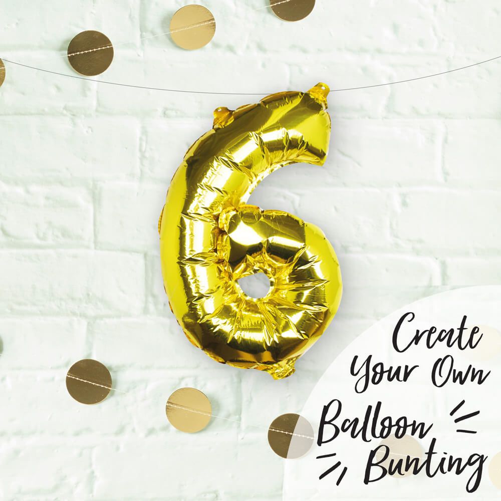 Gold Foil Number 6 Balloon 