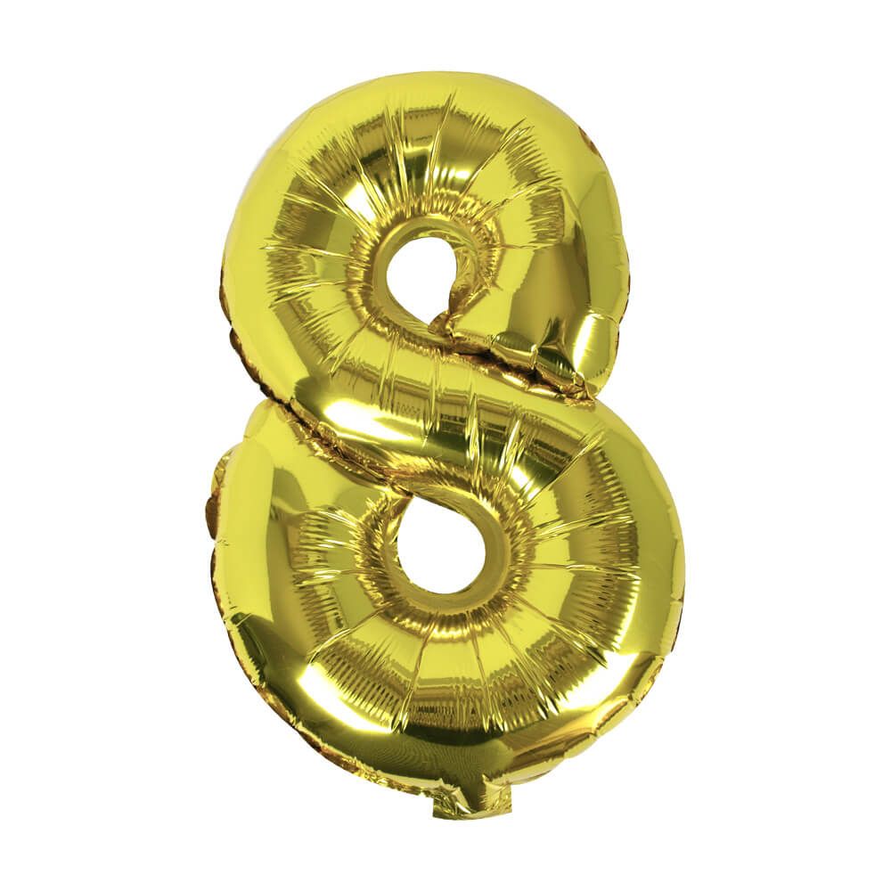 Gold Foil Number 8 Balloon 