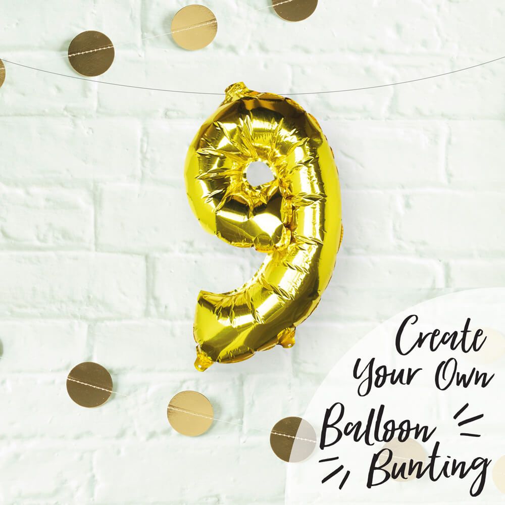 Gold Foil Number 9 Balloon 