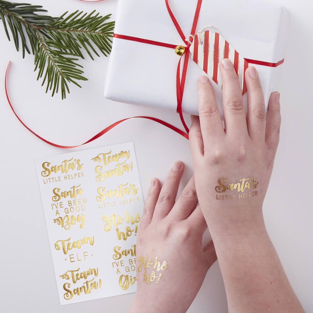 Gold Foiled Christmas Tattoos 