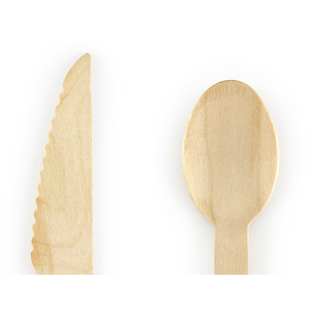 Wooden Cutlery, light blue