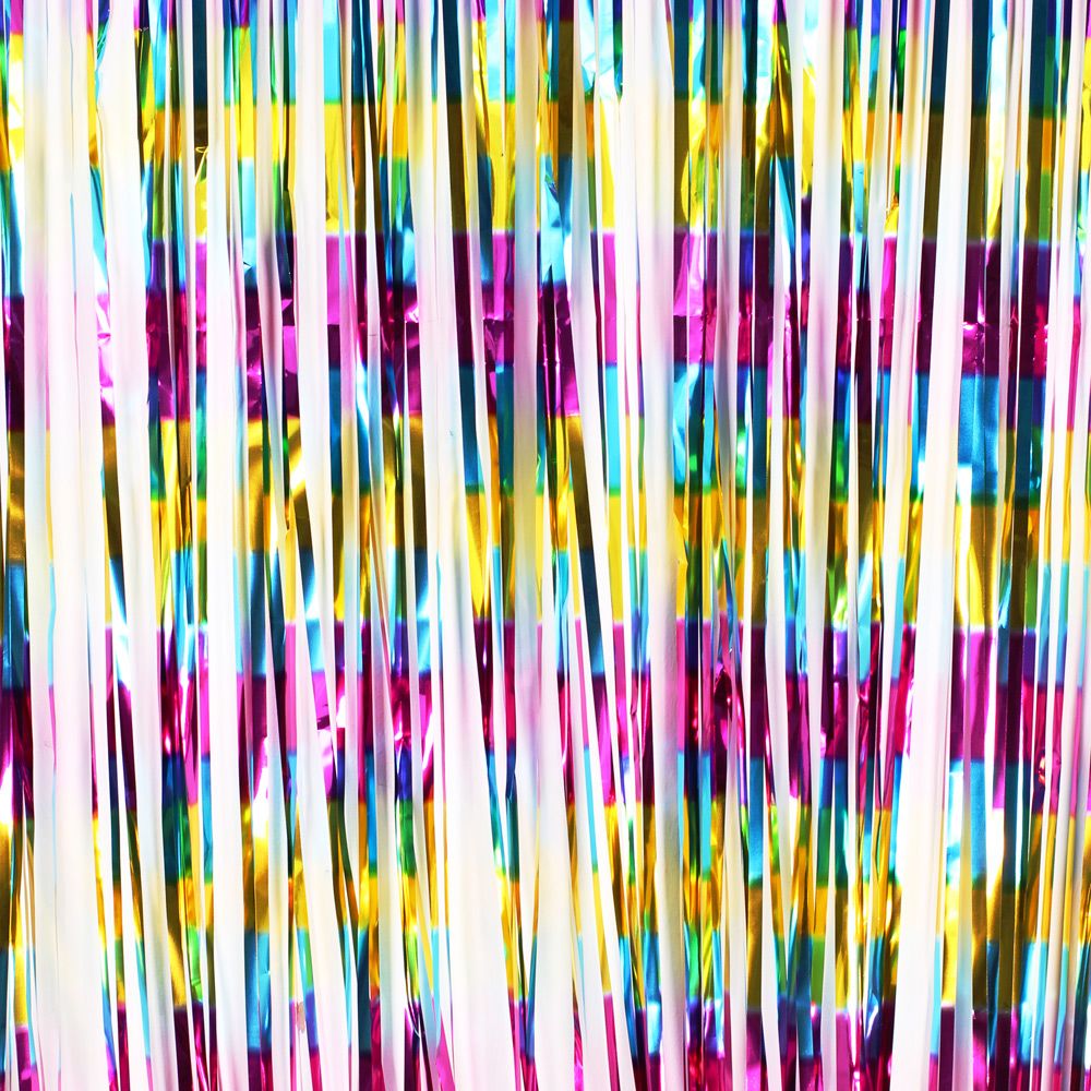 Multi Coloured Foil Curtain Backdrop - Viva la fiesta