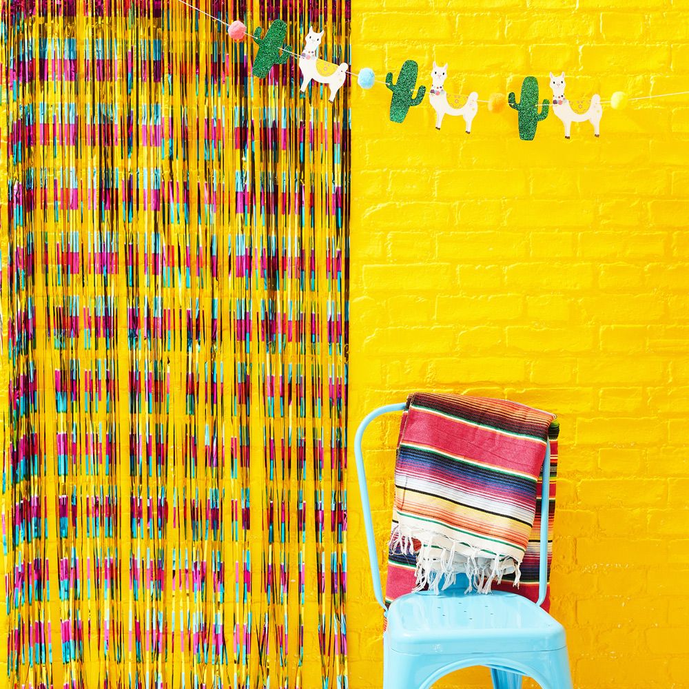 Multi Coloured Foil Curtain Backdrop - Viva la fiesta