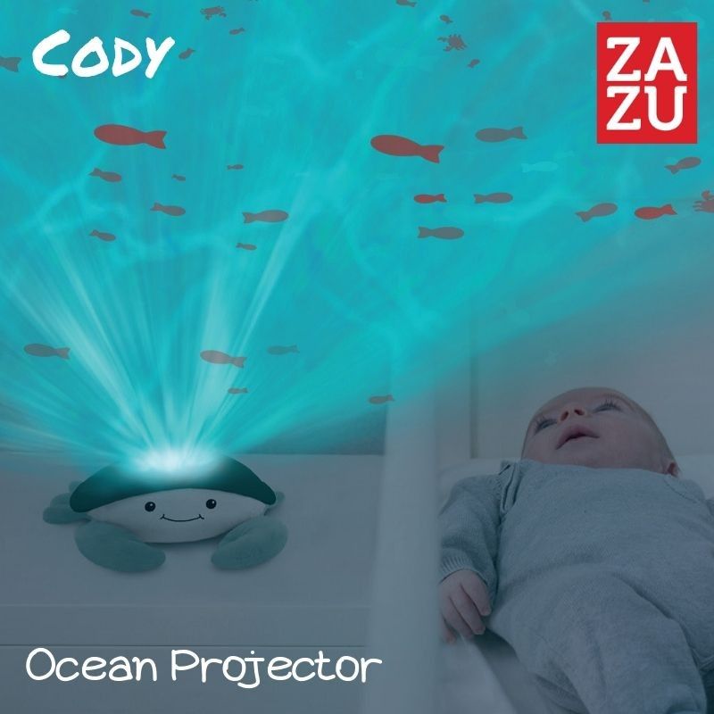 ZAZU Cody Κάβουρας βρεφικός προβολέας με κινούμενα ψαράκια & λευκούς ήχους ωκεανού