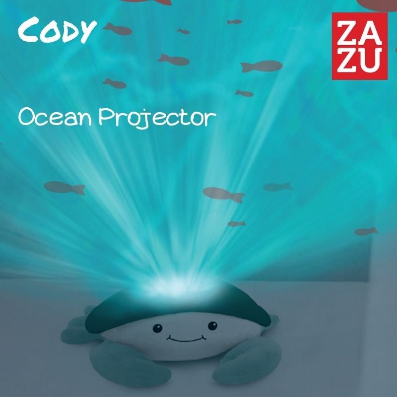 ZAZU Cody Κάβουρας βρεφικός προβολέας με κινούμενα ψαράκια & λευκούς ήχους ωκεανού